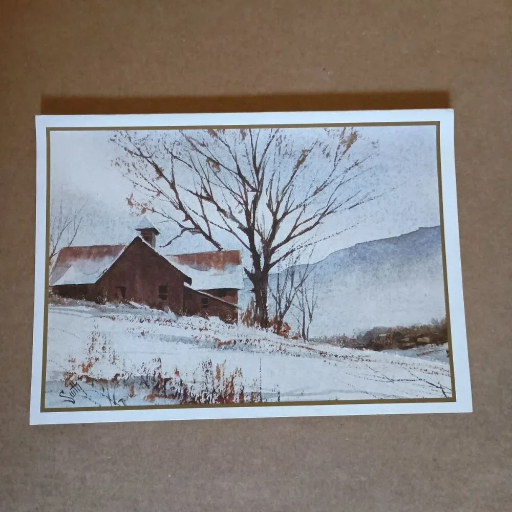 14 assorted unused vintage Christmas holiday cards with envelopes, 5 styles